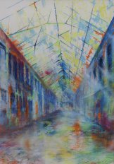 Die Halle - Expression (Pastell / Aquarell)
